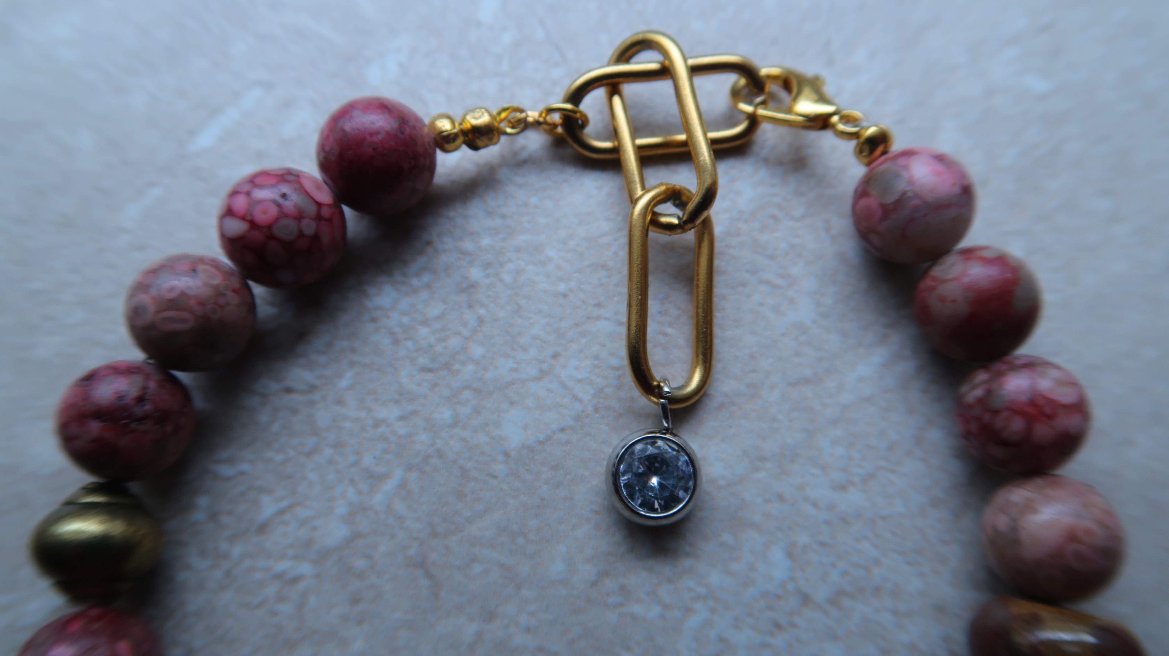 Maifanite & Pyrite Chain Bracelet
