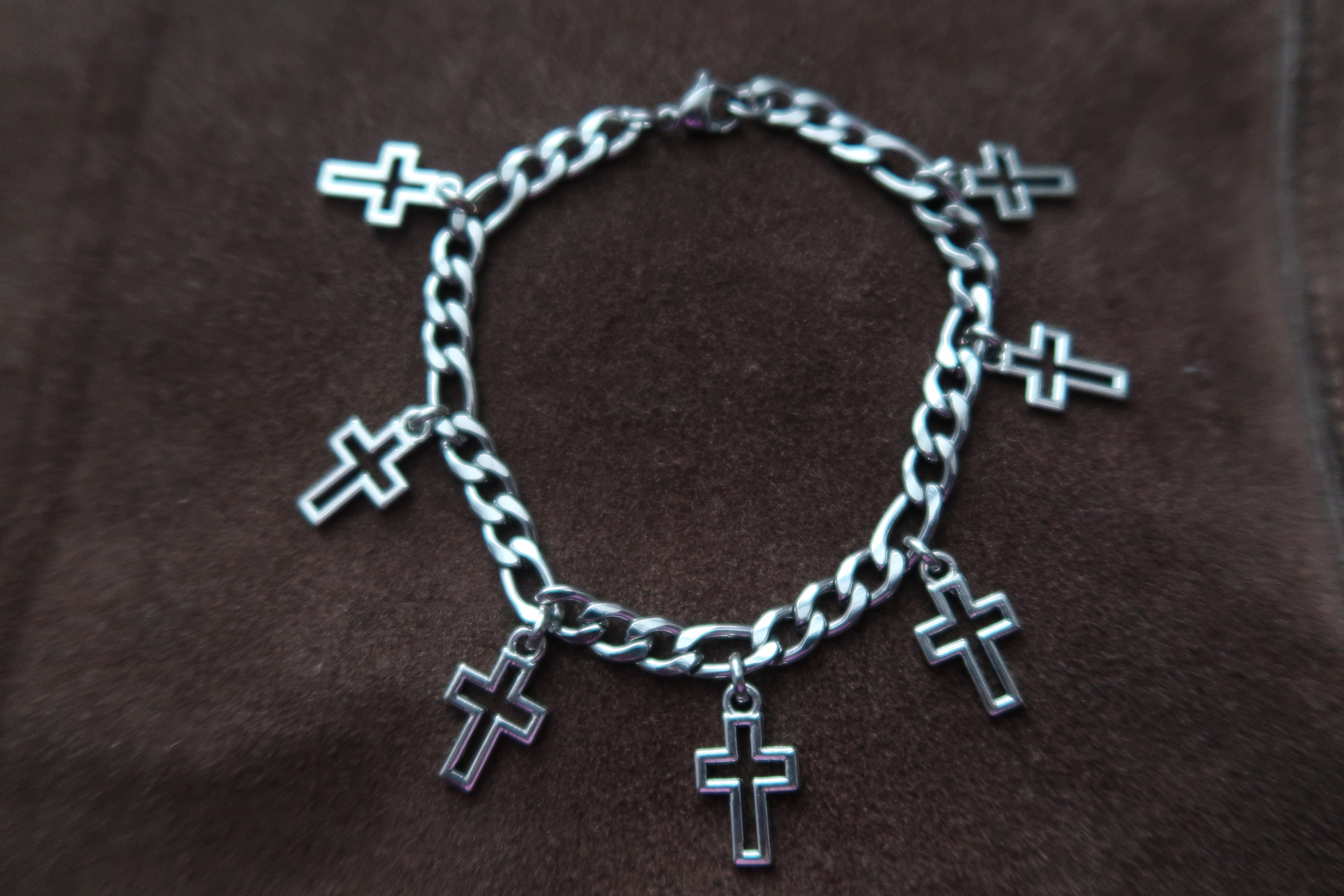Sterling Silver Cross Bracelet