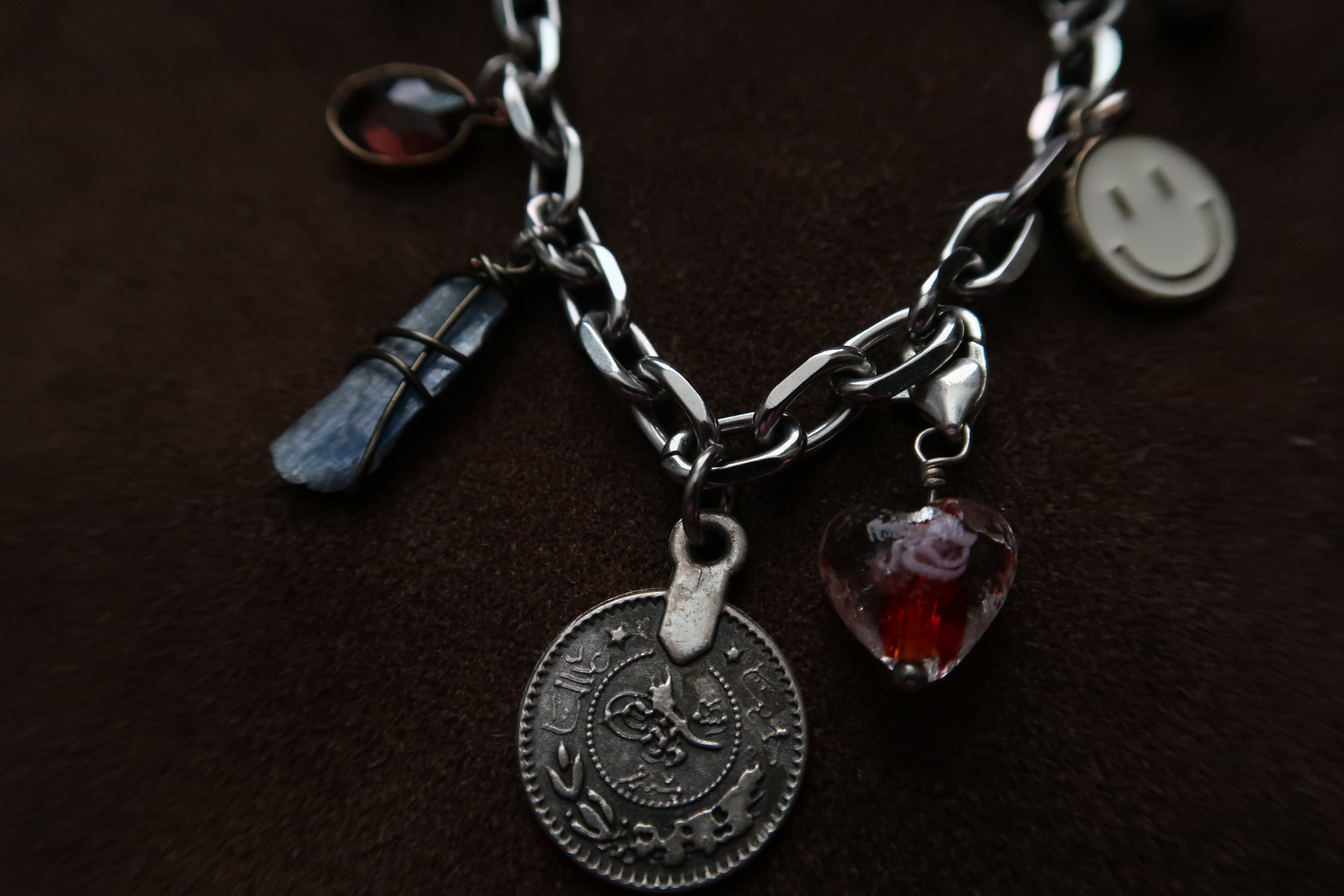 Sterling Silver Kyanite Charm Bracelet