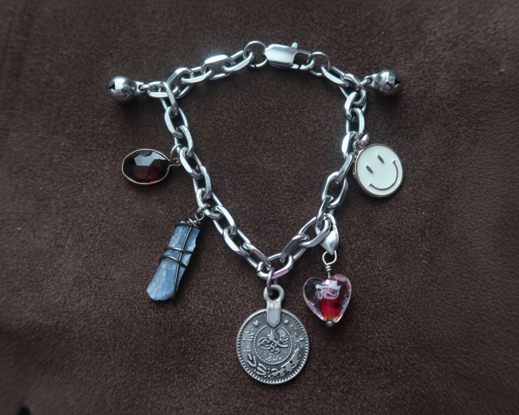 Sterling Silver Kyanite Charm Bracelet